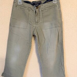 Periscope Olive Green Mid-Rise Capris with Front Patch Pockets